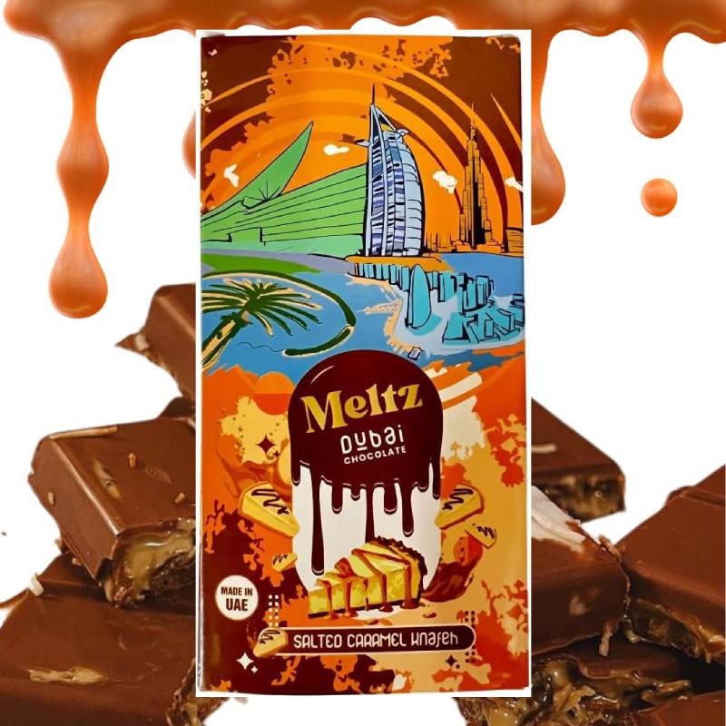 Meltz Pistachio Dubai Chocolate Bar Salted Caramel