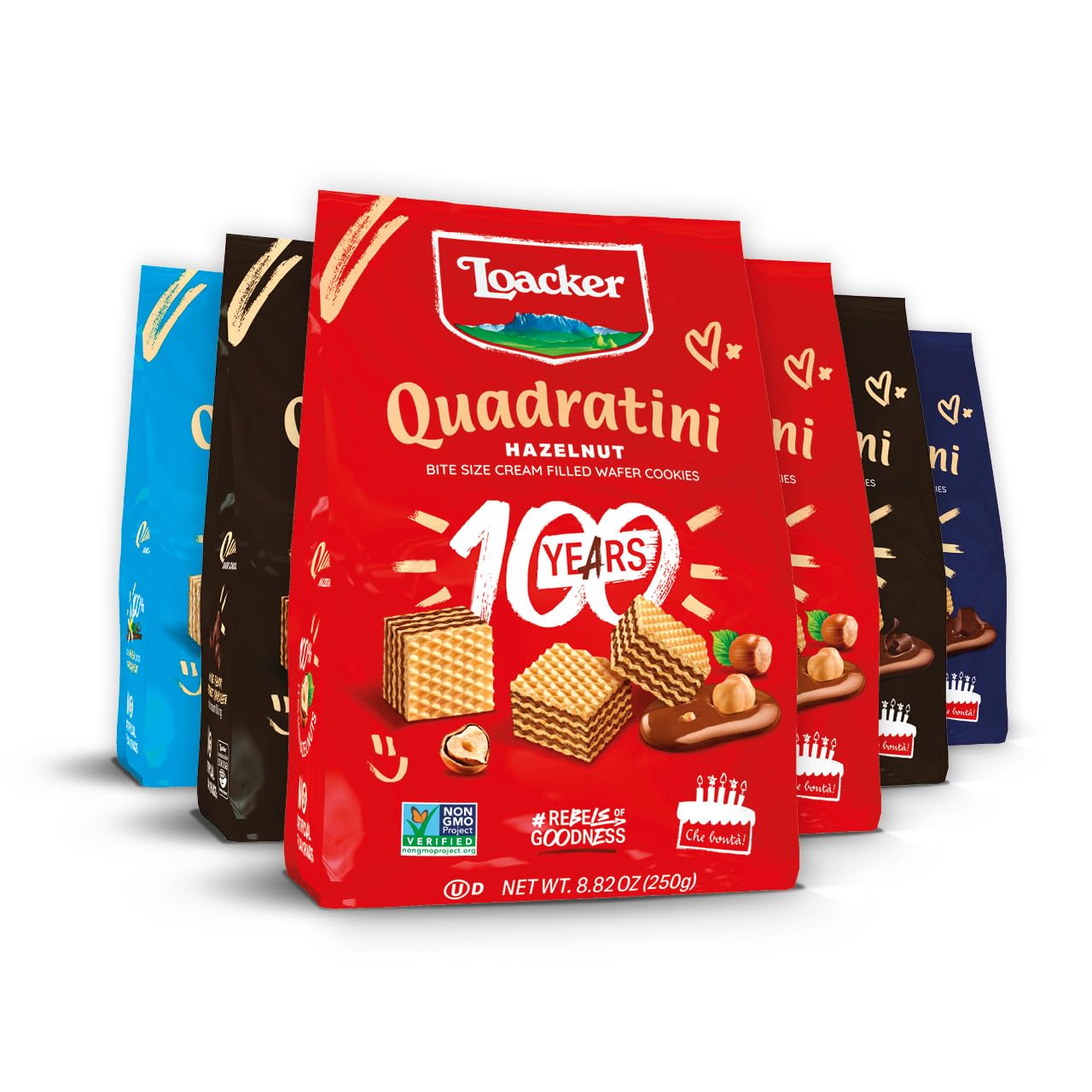 Loacker Quadratini Variety Pack Wafer Cookies LARGE